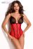 Divina Body in pizzo floreale rosso con coppe in tulle