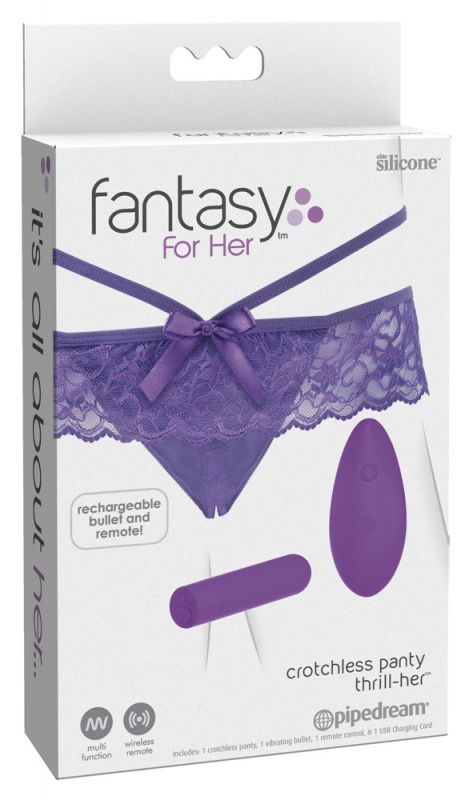 Tanga vibrante Crotchless Petite Panty Thrill-Her