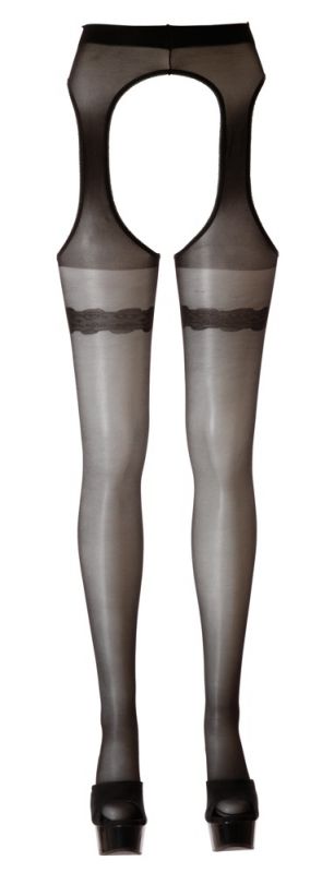 Collant in look con reggicalze intrecciate