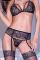 Completo intimo 4 pezzi in pizzo con lurex e calze