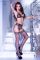 Completo intimo 4 pezzi in pizzo con lurex e calze