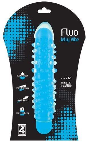 Vibratore fluo jelly vibe blu