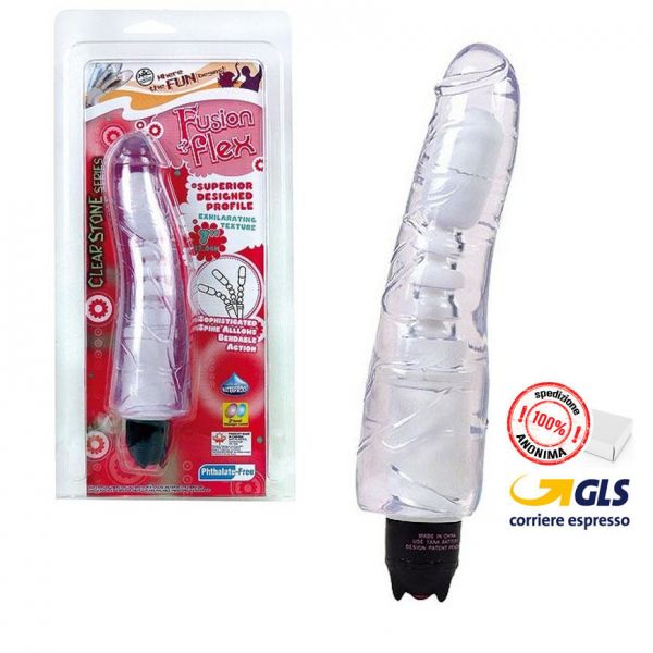 Vibratore trasparente da 18 cm fusion flex