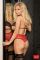 Body aperto in pizzo rosso e tulle