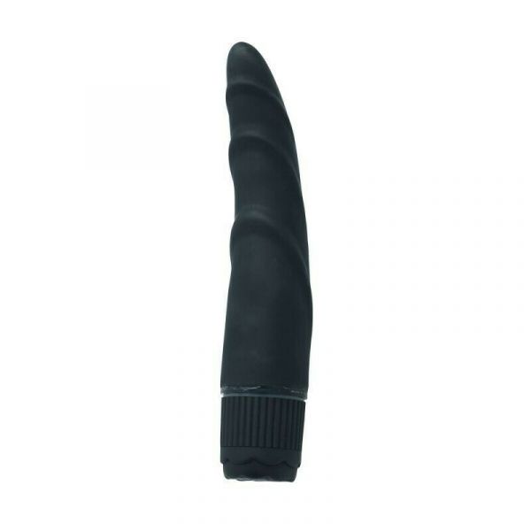 Vibratore nero in silicone a forma di lingua