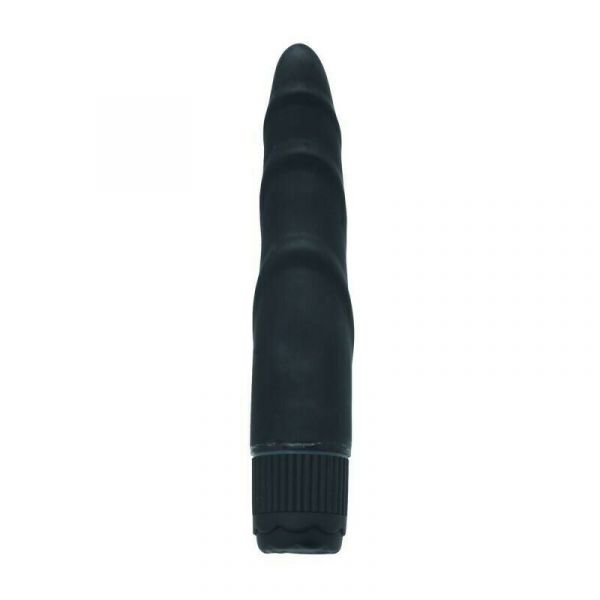 Vibratore nero in silicone a forma di lingua