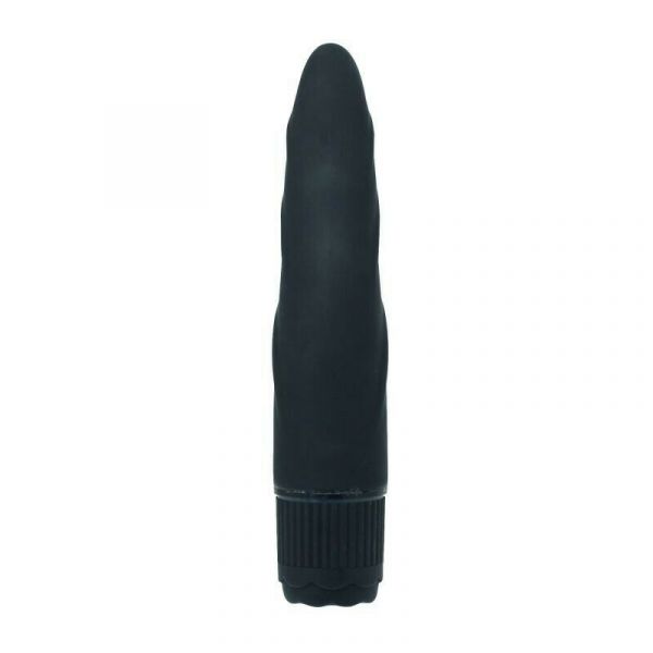 Vibratore nero in silicone a forma di lingua