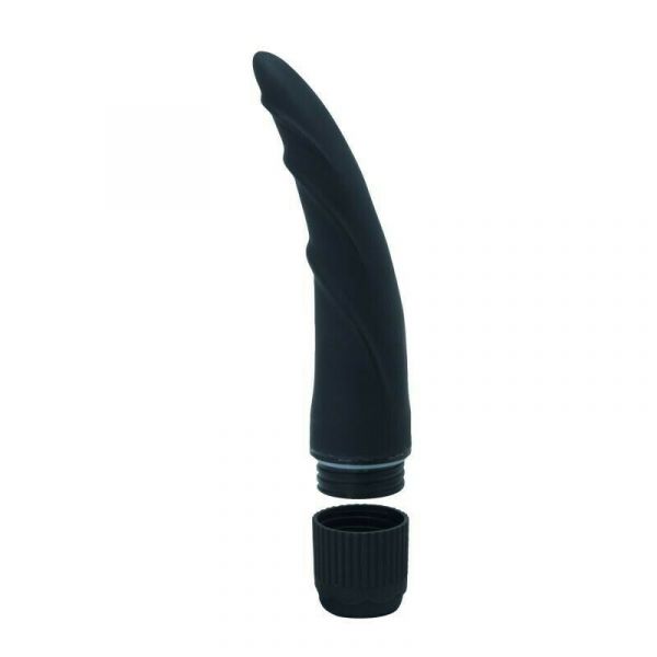 Vibratore nero in silicone a forma di lingua