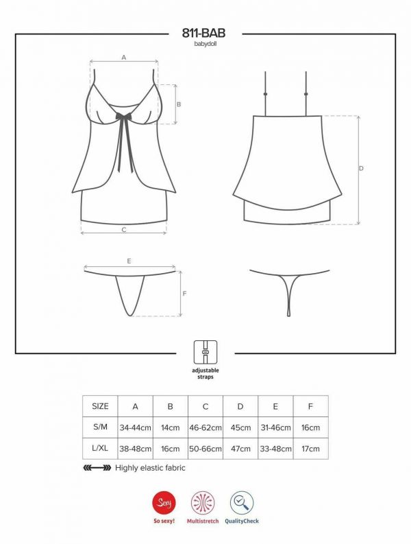 811-BAB Babydoll e tanga beige-bro