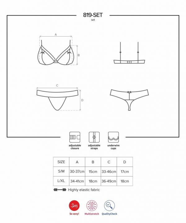 819-SET Completo intimo nero 2pz S/M