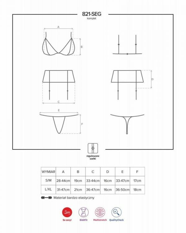 821-SEG Completo intimo nero 3pz