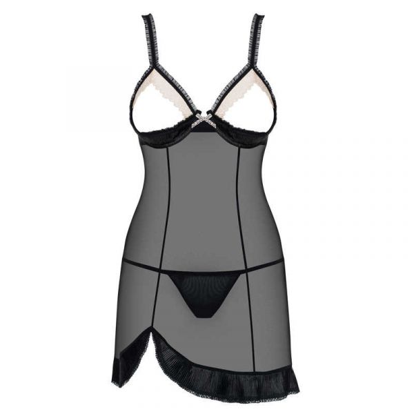 826-CHE Chemise aperto al seno con perizoma sexy