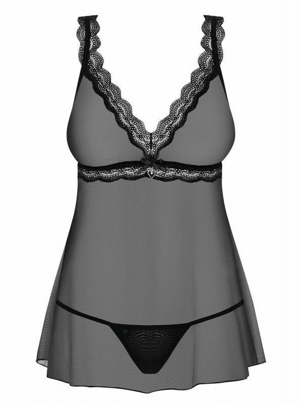 839-BAB Babydoll e tanga trasparenti