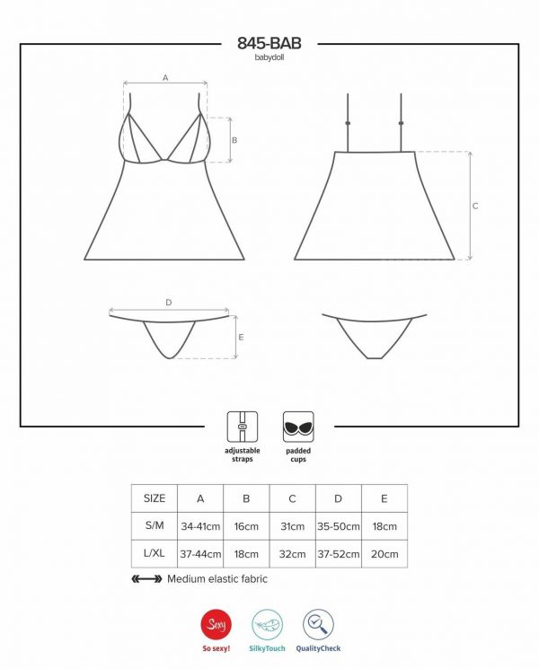 845-BAB-5 babydoll & slip