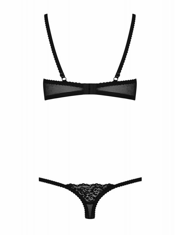 852 Body aperto in pizzo nero ricamato