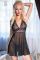 Babydoll in tulle e pizzo con ricami in lurex