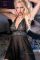 Babydoll in tulle e pizzo con ricami in lurex