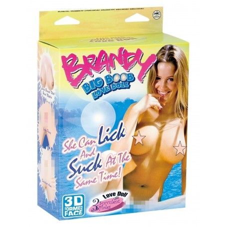 Bambola gonfiabile donna con seno grande e capelli