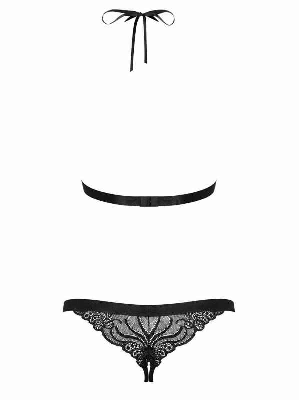 Body in pizzo nero ricamato con gioiello 828-Ted