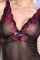Camicia da notte in tulle e pizzo con tanga