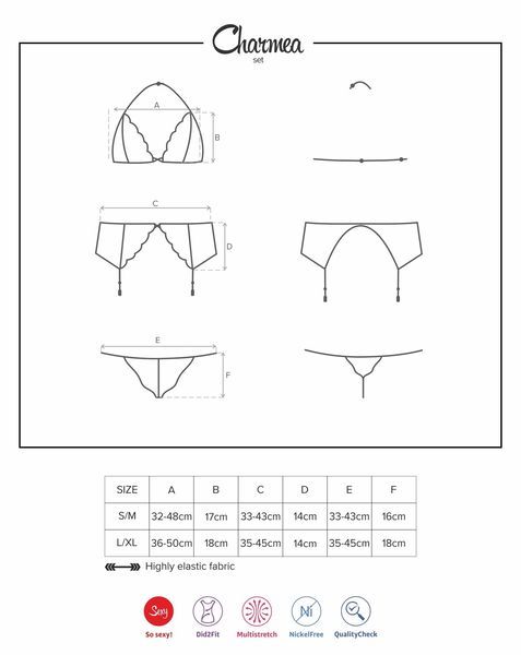 Completo intimo 3pz Charmea S/M
