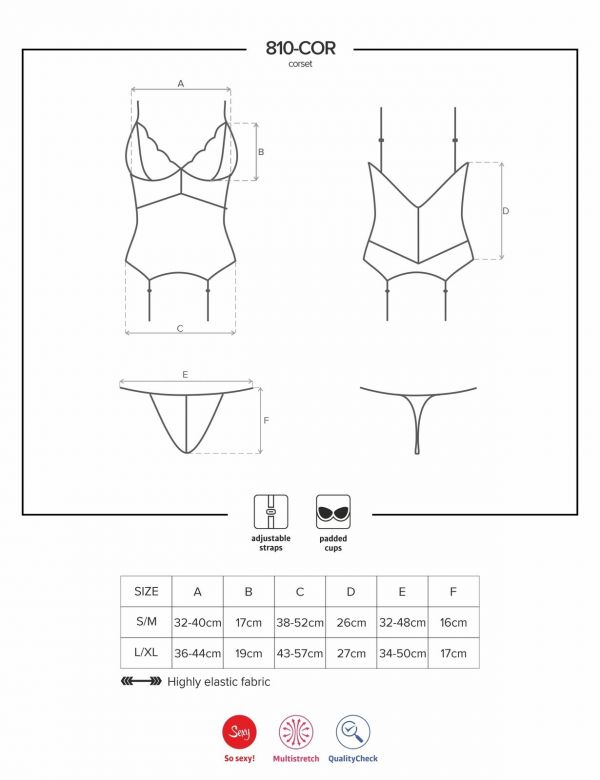 Corsetto e Stringa con motivo floreale 810 Cor