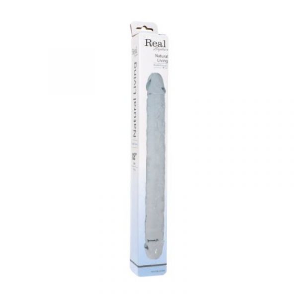 Doppio dildo trasparente da 30 cm