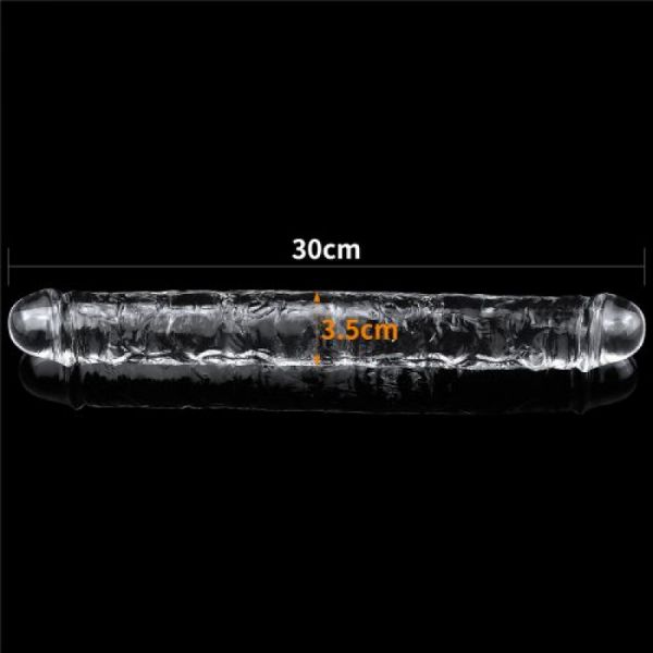 Dildo doppio trasparente da 30 cm