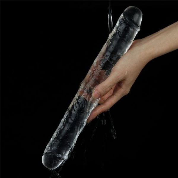 Dildo doppio trasparente da 30 cm