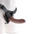 Fallo realistico marrone strapon king cock harness da 20 cm