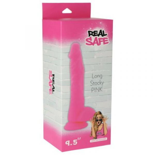 Long Stocky Pere rosa realistico in silicone