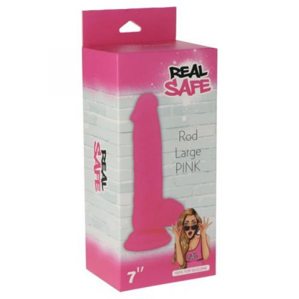 Rod Large Fallo flessibile in silicone da 18 cm Rosa