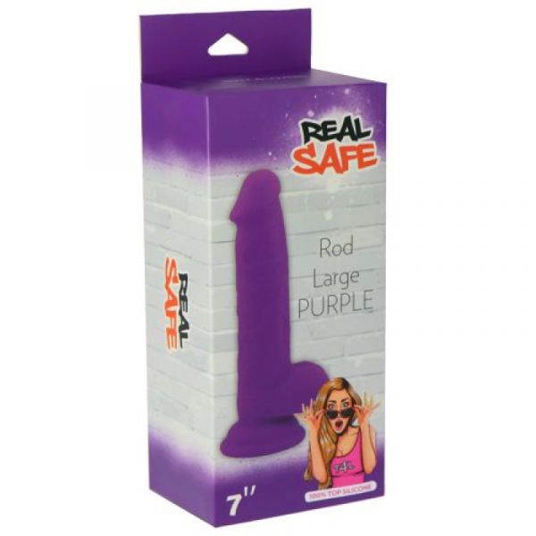 Rod Large Fallo flessibile in silicone da 18 cm Viola