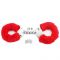 Manette in metallo e pelliccia rossa