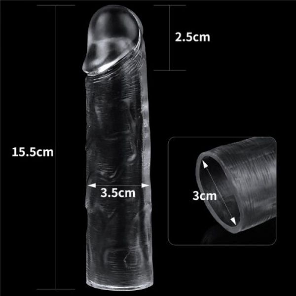 Guaina fallica trasparente Flawless +2,5 cm