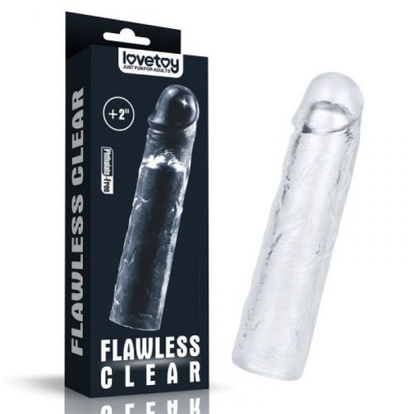 Guaina fallica trasparente Flawless +5 cm