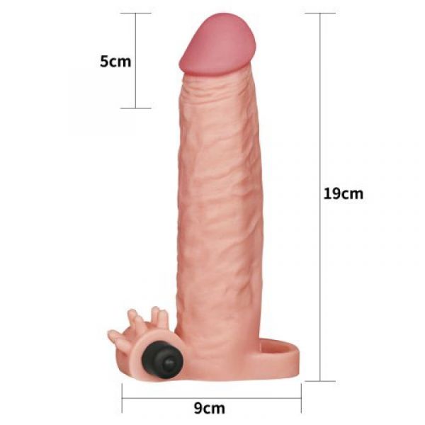Guaina di estensione del pene con vibrazione + 2" (50 mm)
