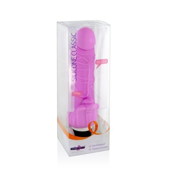Vibratore rosa in silicone vaginale e clitoride da 18 cm