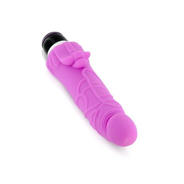 Vibratore rosa in silicone vaginale e clitoride da 18 cm
