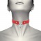 Collana in pelle vegana con accessorio di cuore. Rossa