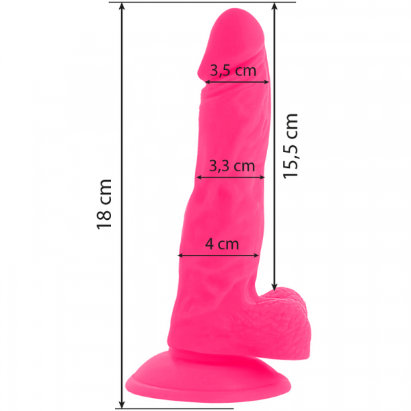 Diversia dildo vibrante flessibile 18 cm - rosa
