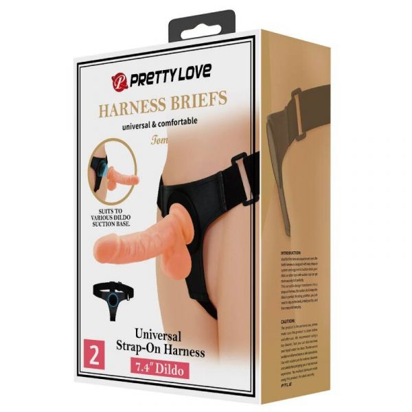 Slip harness universale con dildo Tom 20 cm