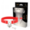 Collana in pelle vegana con accessorio di cuore. Rossa