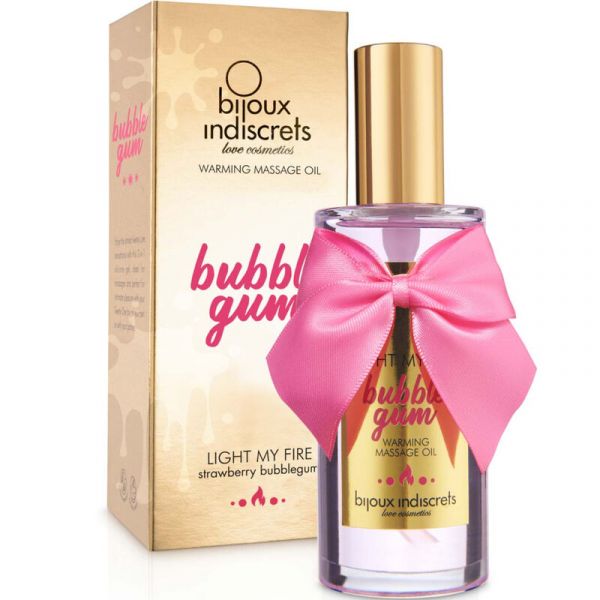 Olio da massaggio con effetto calore e gusto gomma 100 ml