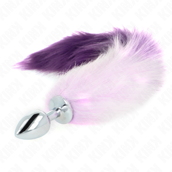 Plug anale S con coda sintetica viola da 40 cm