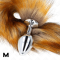 Plug anale M con coda sintetica marrone da 40 cm