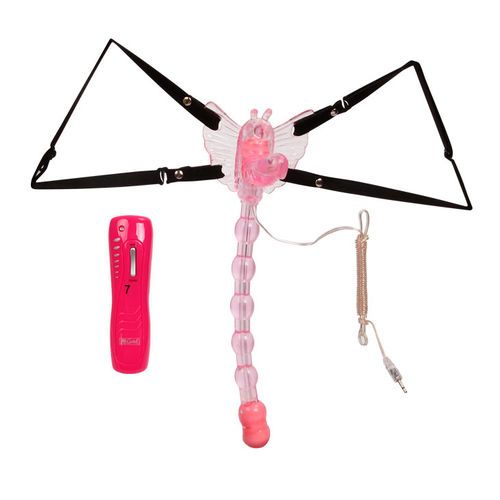 Stimolatore clitorideo butterfly strap-on