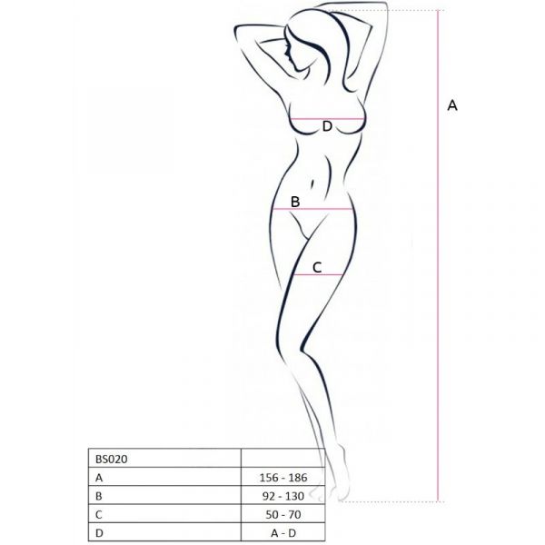 Catsuit di rete nero con passo aperto