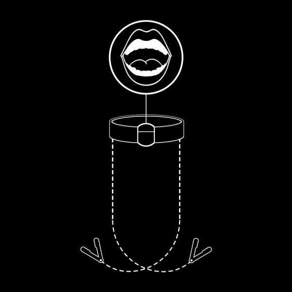 Collare con pinze per capezzoli Fetish submissive