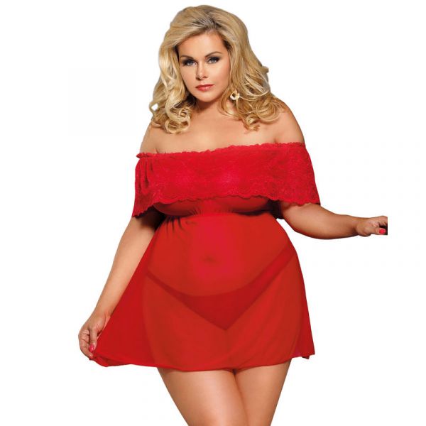 Subblime Queen Plus abito corto + perizoma rosso
